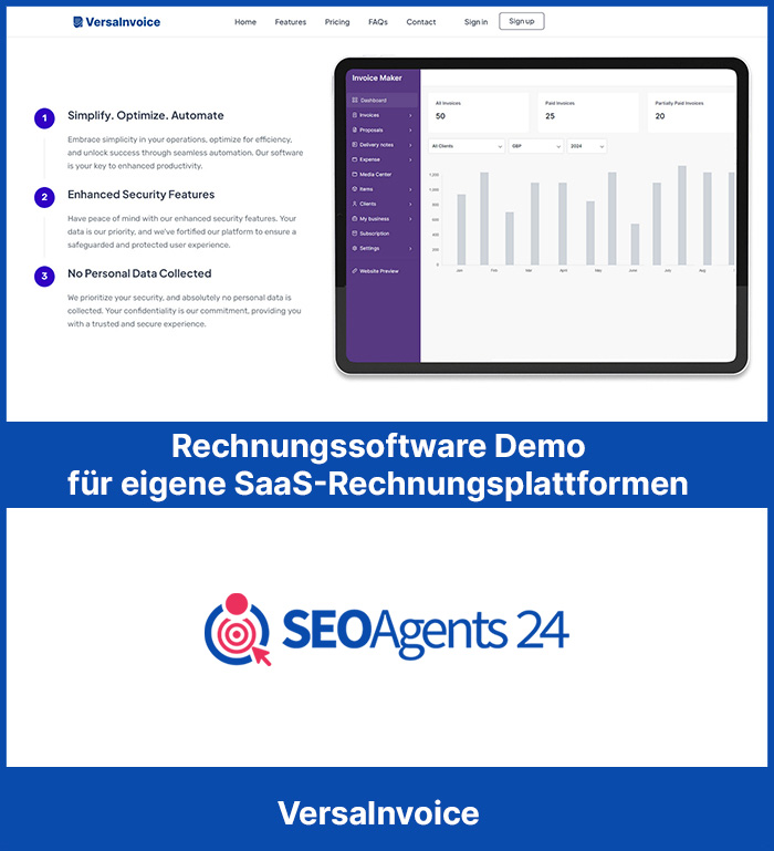 Rechnungssoftware Demo für eigene SaaS-Rechnungsplattformen